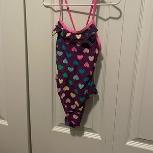 Girls rainbow heart swimsuit